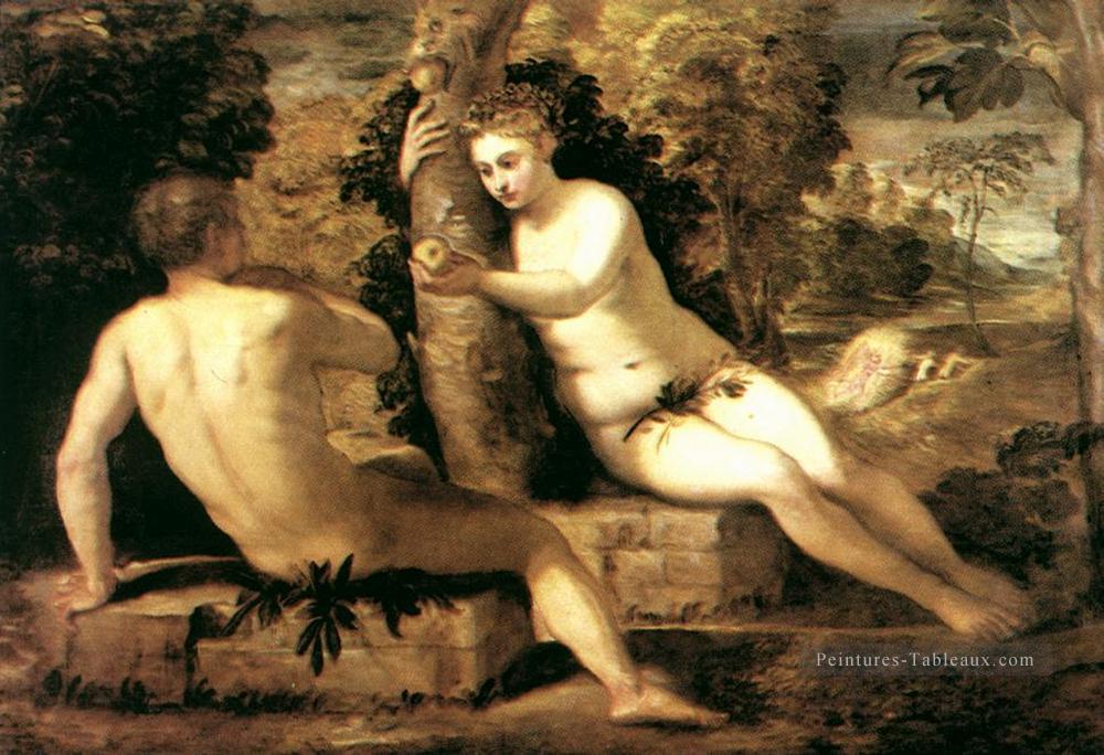 Adam et Eve italien Renaissance Tintoretto Peintures à l'huile